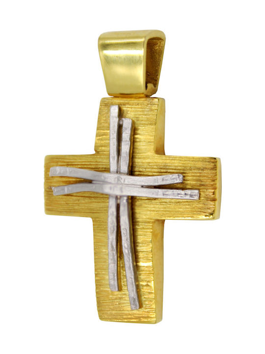 Roloi Kaliamanis Herren Gold Kreuz 14K mit Kette