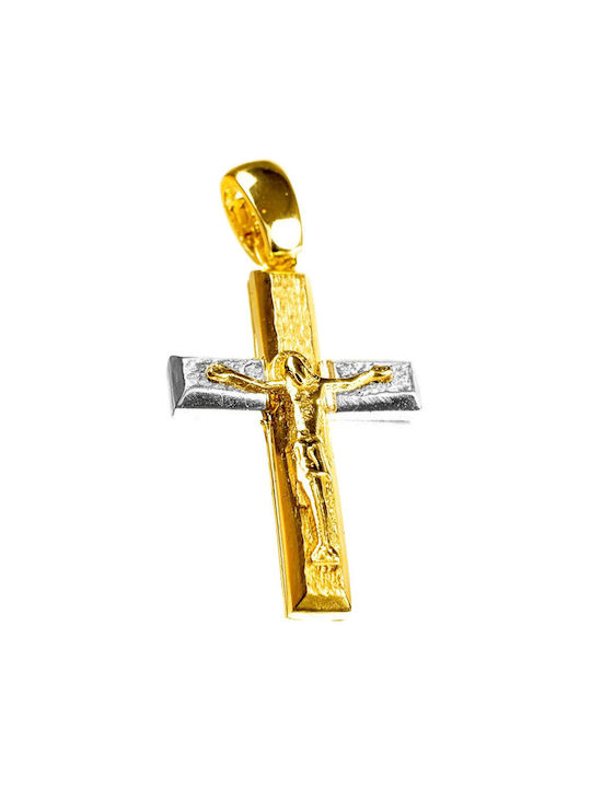 Gatsa Herren Gold Kreuz 14K mit dem Gekreuzigten