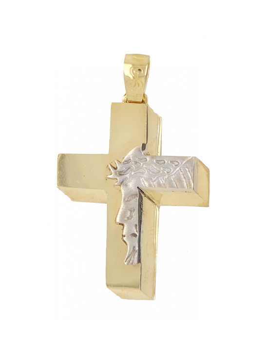 Mertzios.gr Gold Cross 14K with the Crucified