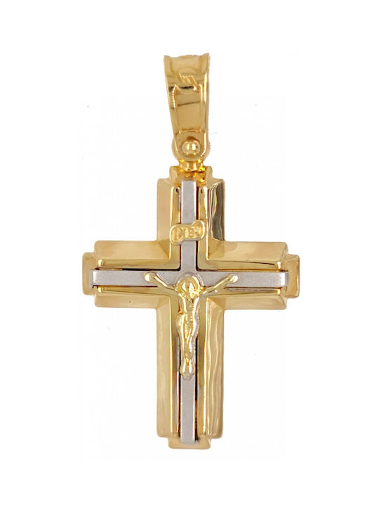 Mertzios.gr Gold Cross 14K with the Crucified