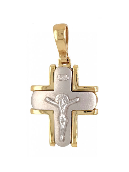 Mertzios.gr Gold Cross 14K with the Crucified