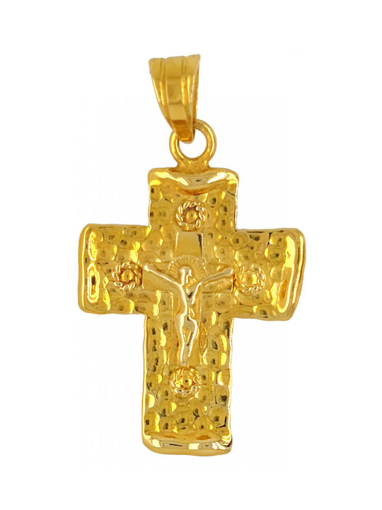 Mertzios.gr Gold Byzantinisch Kreuz 18K mit dem Gekreuzigten