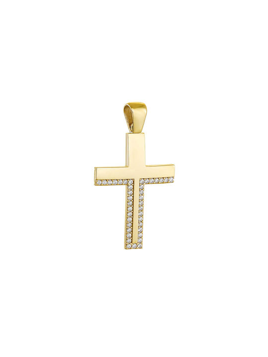 Papoulidis Jewellery Damen Gold Kreuz 14K mit Kette