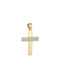 Papoulidis Jewellery Damen Gold Kreuz 14K mit Kette