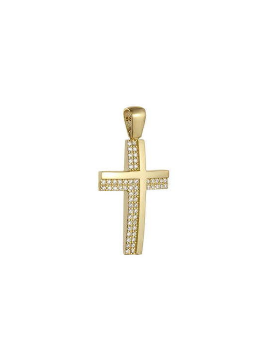 Papoulidis Jewellery Femeiesc Aur Cruce 14K cu Lanț