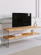 TV Stand Made of Solid Wood & Glass Brown L120xD45xH45cm