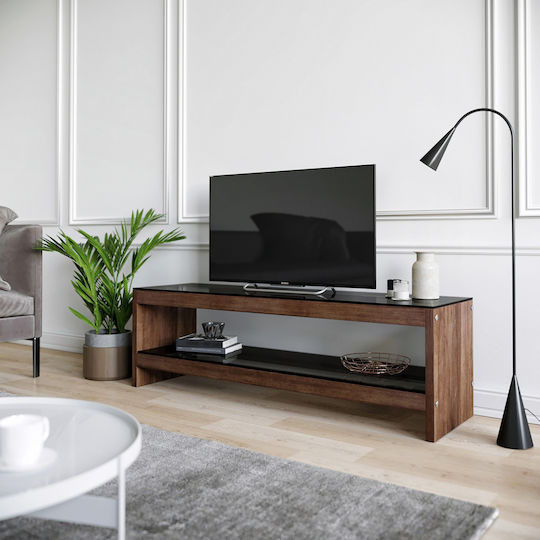 TV-Ständer aus Massivholz & Glas Braune M140xT45xH45cm