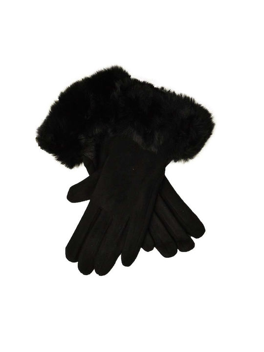 Potre Women's Gloves with Fur Black