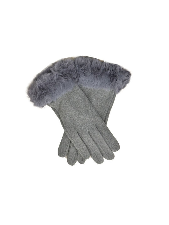 Potre Women's Gloves with Fur Gray
