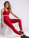 Querto Women's Long Training Legging High Waisted & Push Up Burgundy