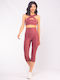 Training Damen Capri Leggings Formendefinition Hohe Taille Push-up Lila