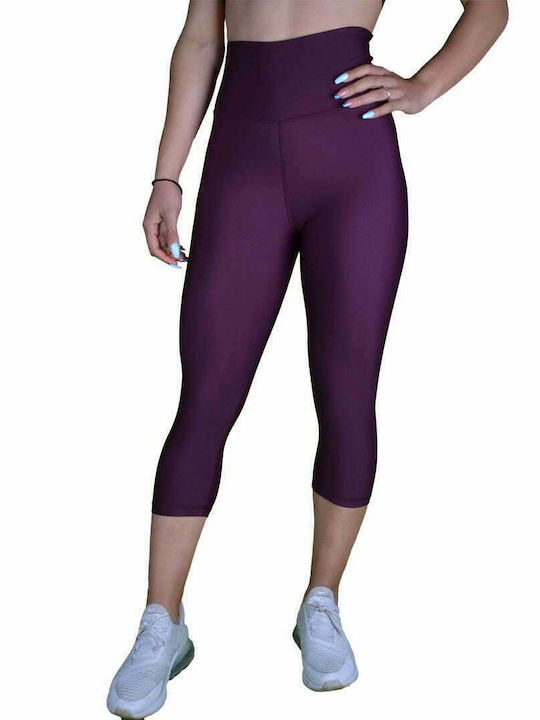 Axidwear Women's Capri Legging High Waisted & Push Up Purple