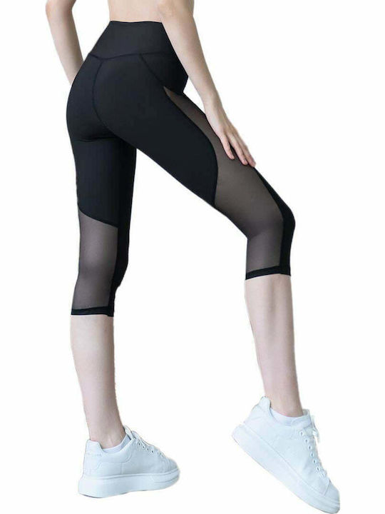 Women's Capri Leggings Firming High Waist Push Up Black