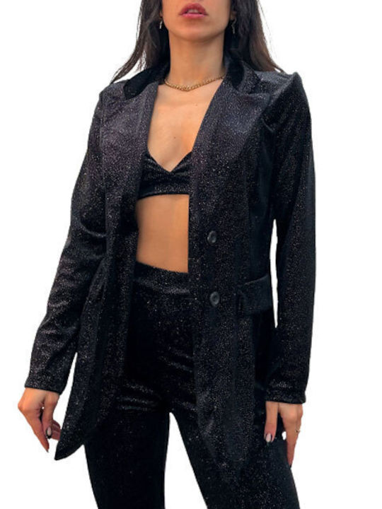 Chica Women's Velvet Blazer Black