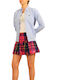 Women's Skirt-Shorts High-waisted Checked Pink