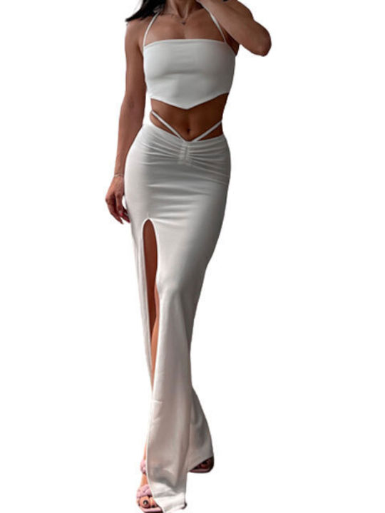 Chica Σετ με Maxi Φούστα σε Λευκό χρώμα