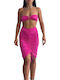 Set mit Hoch tailliert Mini Rock Fuchsie