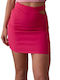 Hoch tailliert Mini Rock Fuchsie