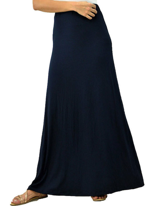 First Woman Hohe Taille Maxi Rock in Marineblau Farbe