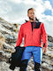 Men's Fleece Cardigan with Hood Red