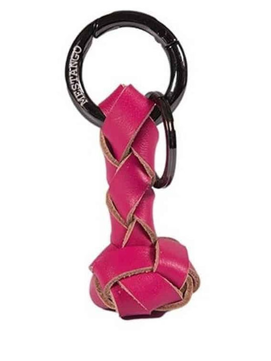 Mestango Breloc Lucrat Manual Din Piele Fuchsia