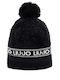 Pom Pom Beanie Frauen Beanie Gestrickt in Schwarz Farbe