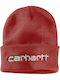 Carhartt HAT Beanie Unisex Σκούφος με Rib Πλέξη σε Κόκκινο χρώμα