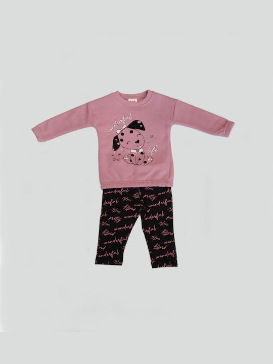 Spark Kids Set with Leggings Winter 2pcs Pink