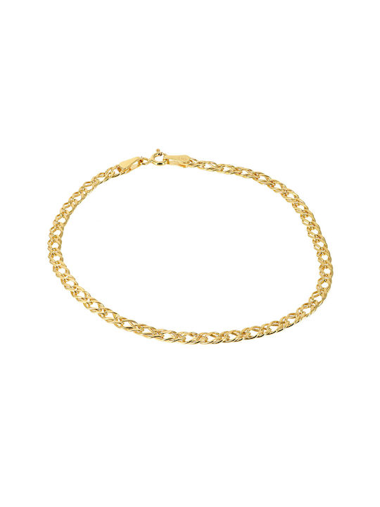 Tasoulis Jewellery Collection Δίχρωμη Αλυσίδα Χειρός από Χρυσό 14K