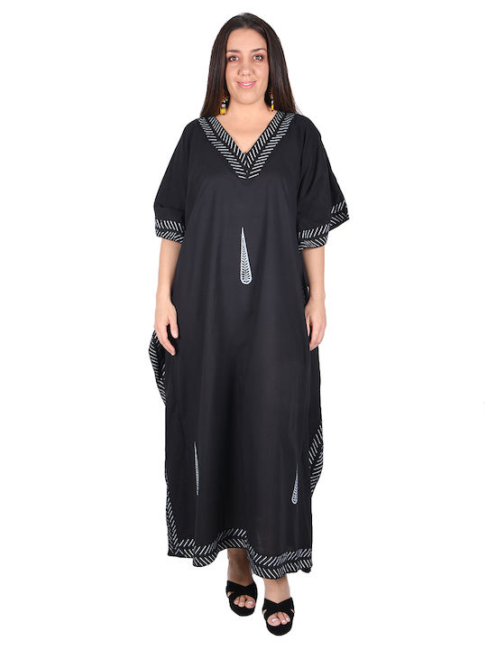 Platinum Fashion Women's Maxi Caftan Beachwear Black
