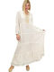 Potre Feminin Caftan de Plajă Auriu