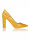 Pumps mit Chunky hohem Absatz Gelb