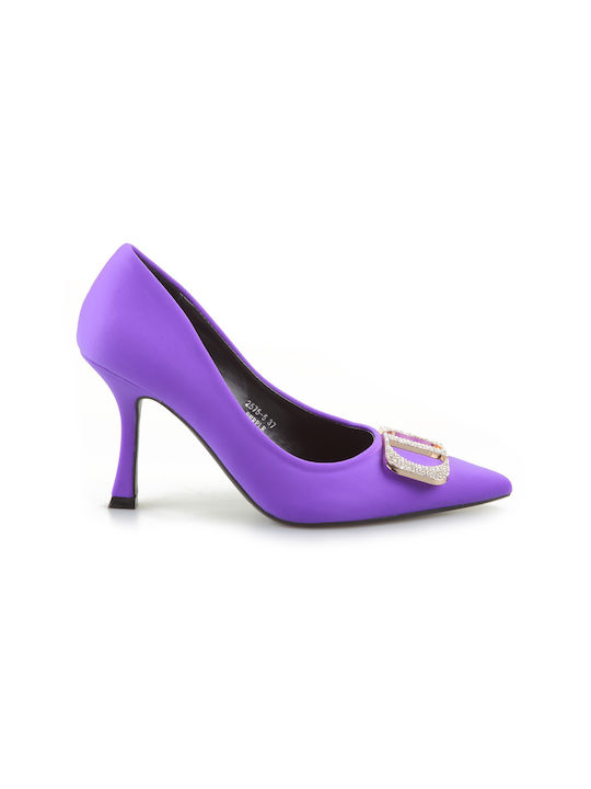 Fshoes Pointed Toe Stiletto Purple High Heels