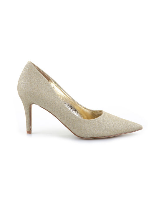 Fshoes Pointed Toe Gold Heels