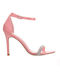 Famous Shoes Stoff Damen Sandalen mit Dünn hohem Absatz in Rosa Farbe