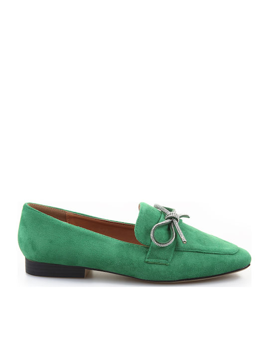 Fshoes Γυναικεία Loafers σε Πράσινο Χρώμα
