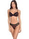 Miss Rosy Lace Underwear Set with Bra & String Black