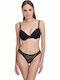 Miss Rosy Lace Underwear Set with Bra & Brazil Black