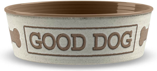 Natural Plastic Bowl Food for Dog & Cat 946ml in Beige Color