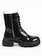 Piazza Shoes Women's Patent Leather Combat Boots Black