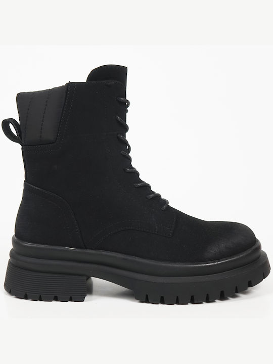 Piazza Shoes Women's Combat Boots Black