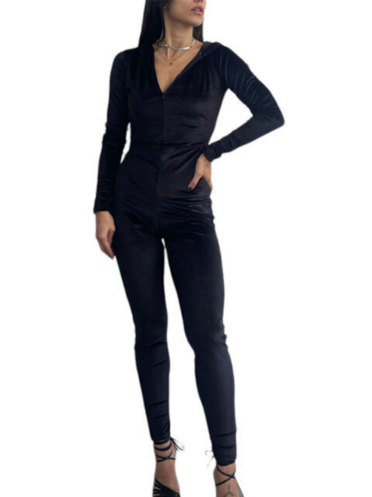 Chica Women's Long-sleeved One-piece Suit Black