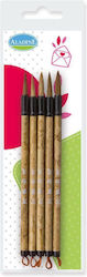 Calligraphy Pen Brown with Brown Ink and with 5 Replacement Nibs