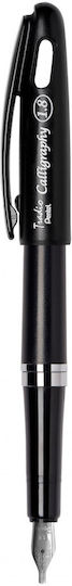 Pentel Tradio Füllfederhalter Kalligraphie Mittel 1.8mm Schwarze mit Schwarzer Tintenfarbe