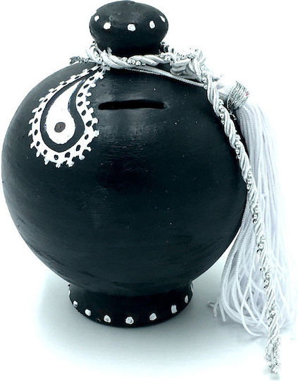LiebeQueen Money Box Ceramic Black 13x13x16cm