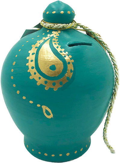 LiebeQueen Money Box Ceramic Green 13x13x16cm