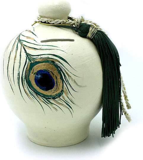 LiebeQueen Money Box Ceramic White 13x13x16cm
