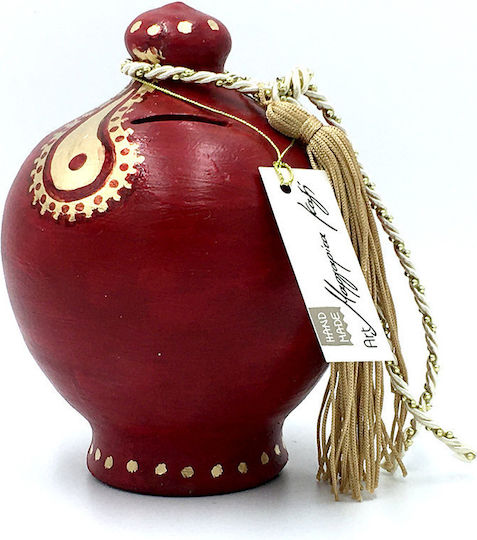 LiebeQueen Cutiuta de bani Ceramic Rosu 13x13x16cm