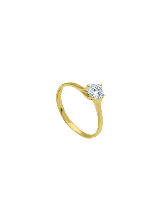 Mentzos Single Stone from Gold 14K