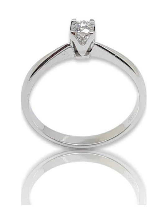 Mentzos Single Stone from Gold 18K with Diamond